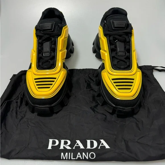 Prada Shoes Prada Cloudburst Thunder Yellow Sneakers Black